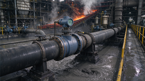 Latest company case about Electromagnetic Flowmeter for Steel Plant Cooling Water & Mill-Scale Slurry: Abrasion-Resistant Case
