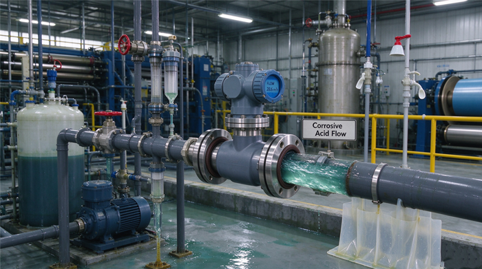 Latest company case about Electromagnetic Flowmeter for Lithium-Battery Copper Foil Electrolyte: Corrosive Acid Flow Case