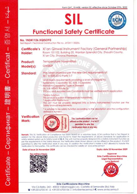 china Xi 'an Qinwei Instrument Factory (General Partnership Enterprise) certification